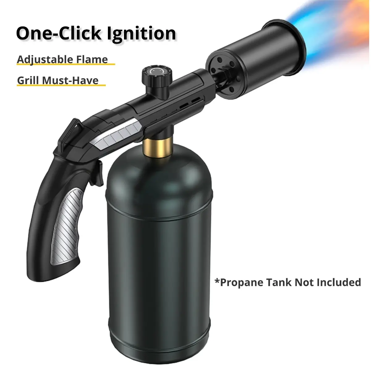 Propane Torch, Adjustable Blow Torch Wood Torch Burner for Grilling, Camping, BBQ Ignition, Good for Searing Steak, Campfire Starter, Charcoal Lighter, Flame Thrower (Propane Tank Not Included) Kitchen Utensils