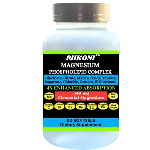 Nikoni Magnesium Complex 90 Softgels, with 9 Salts, 5 Vitamins & 3 Minerals for Bone Health Healthcare Dietary Supplement