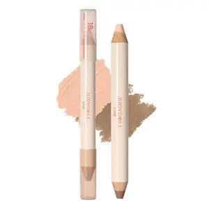 JUDYDOLL Quick-Fix Contour Duo, 2-in-1 Cream Contour Stick with Highlighter,18H Waterproof & Sweat-Proof, Lightweight Non-Sticky Formula, For Sculpting & Defining (02)