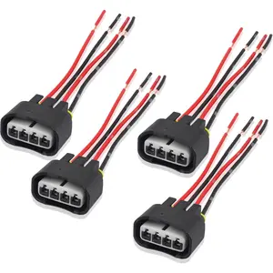 4PCS Ignition Coil Connector - Standard 4 Ports Ignition Coil Wire - Compatible with L4 2.4L Toyota Camry Lexus Scion Pontiac Ignition Coil Pack Connector Harness