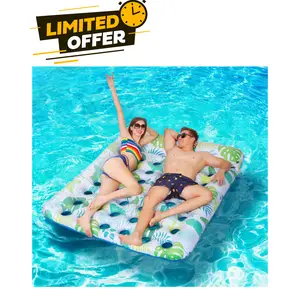 [ limited time deal ] Inflatable Pool Float Mat, 72" X 60" Giant Pool Floats Adult Size with Headrest Lake Float Raft Water Lounger, Oversized Floating for Swimming Pool Tanning Pool for Summer Beach