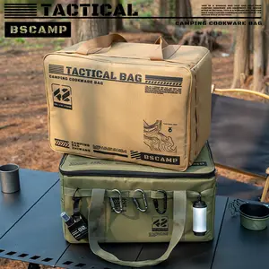 2026 New 42L Outdoor Military-Style Foldable Insulated Cooler Bag - Waterproof Tactical Soft Sided Cooler, Ice Box, Foldable Bag, Outdoor Camping Supplies for Spring Outing, Camping; Travel Organiser for Utensils & Gear