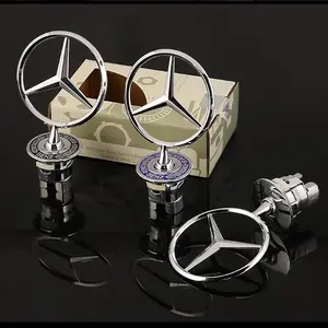 1Pcs 3D Zinc Alloy For Mercedes Benz Emblem Car Hood Front Chrome Accessories For Mercedes Benz AMG GLE GLS CLA CLE GLC CLS GLA W223 W213 W206 W464 W247 W167 W166 W222 W205 W204 W177 W246 W212 W221 W463