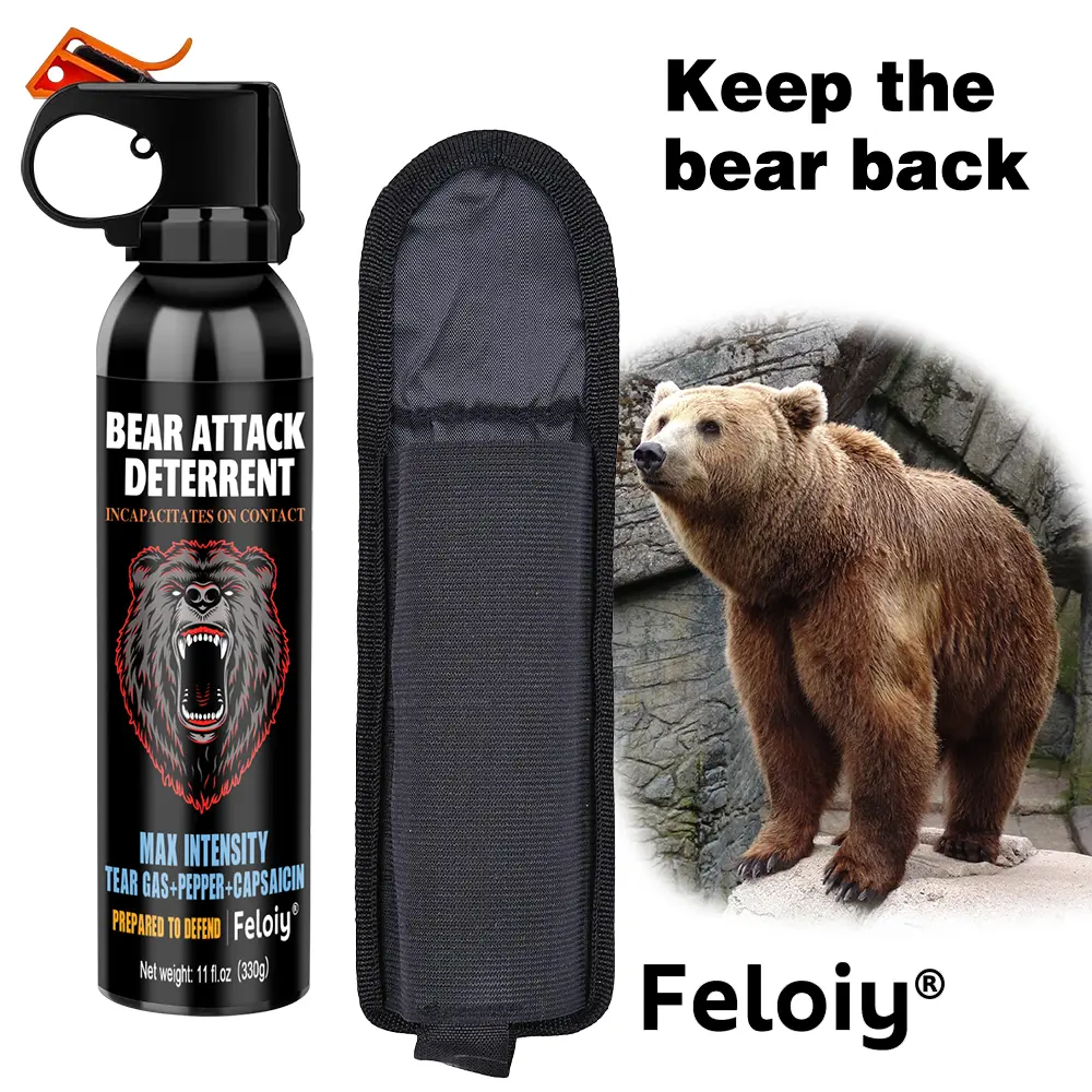 Bear repellent spray with pocket, ideal for outdoor bear protection, 11 Oz/330ml
