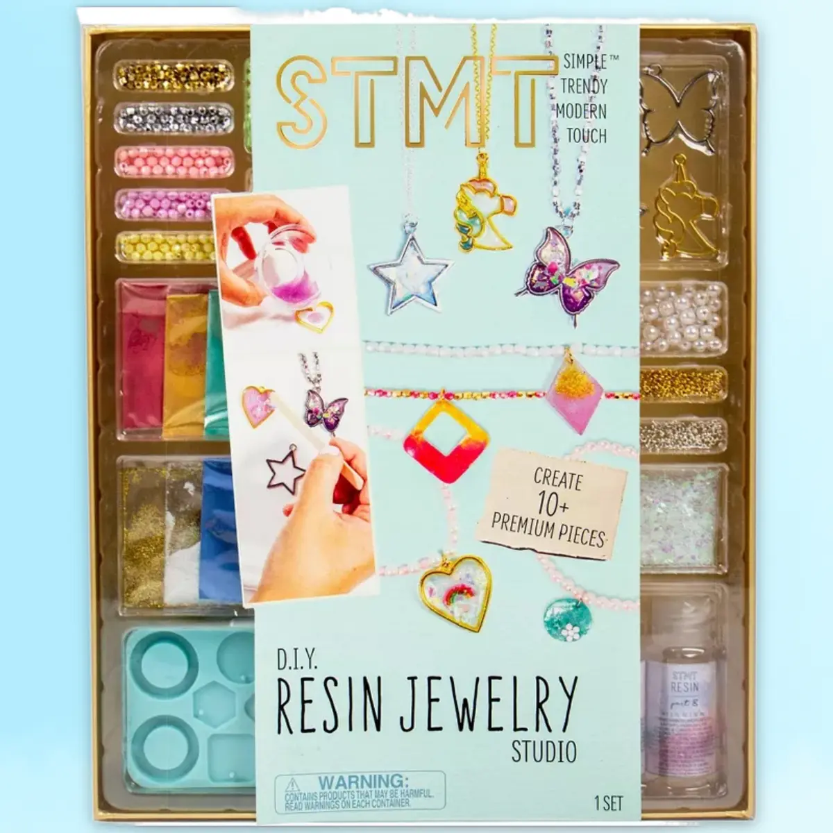 D.I.Y. Resin Jewelry Studio - STMT: Jewelry Making K wh Beads, Resin Charms, Glter & Instructions for Adults