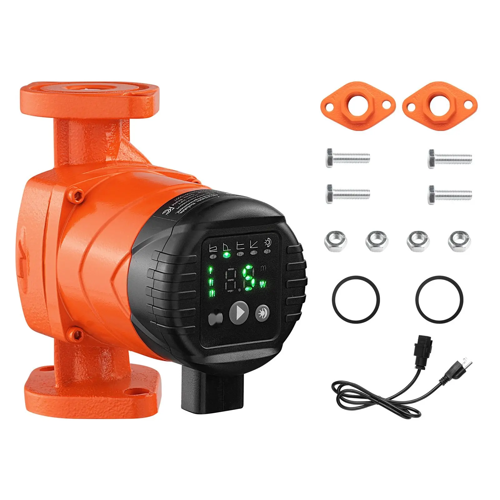 F-007E-1F1 High Efficiency Circulator Pump For Hot Water Circulation System, 16 GPM Flow Rate, Quiet Operation, Durable Hydronic Heating Pump For Residential Boilers, Radiant Floor Heating And Domestic Hot Water