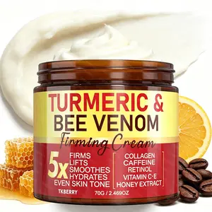 70G Turmeric+Bee Venom Face Lift Cream, Firming & Lifting Cream With Honey Extract, Turmeric, Collagen And Retinol, Moisturizing & Skincare, Moisturizer, For Dryness and Firms Skin, Suitable for All Skin Types, For Men And Women Use, 24-hour hydration