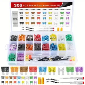 Car Blade Fuse Assortment Kit, Auto Truck Automotive Vehicle Medium Small Fuse Mixed Motorcycle, Circuit Fuse with Box