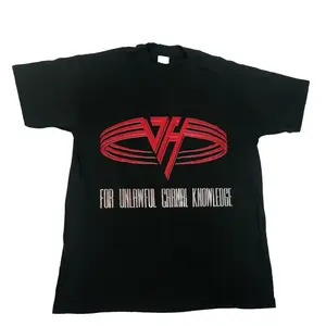 [SALE UP TO 30%] Vintage Van Halen Logo 1991 Heavy Cotton Black Tee S-5XL Unisex Shirt Made Using 100% US Cotton, Design & Printed In The USA.