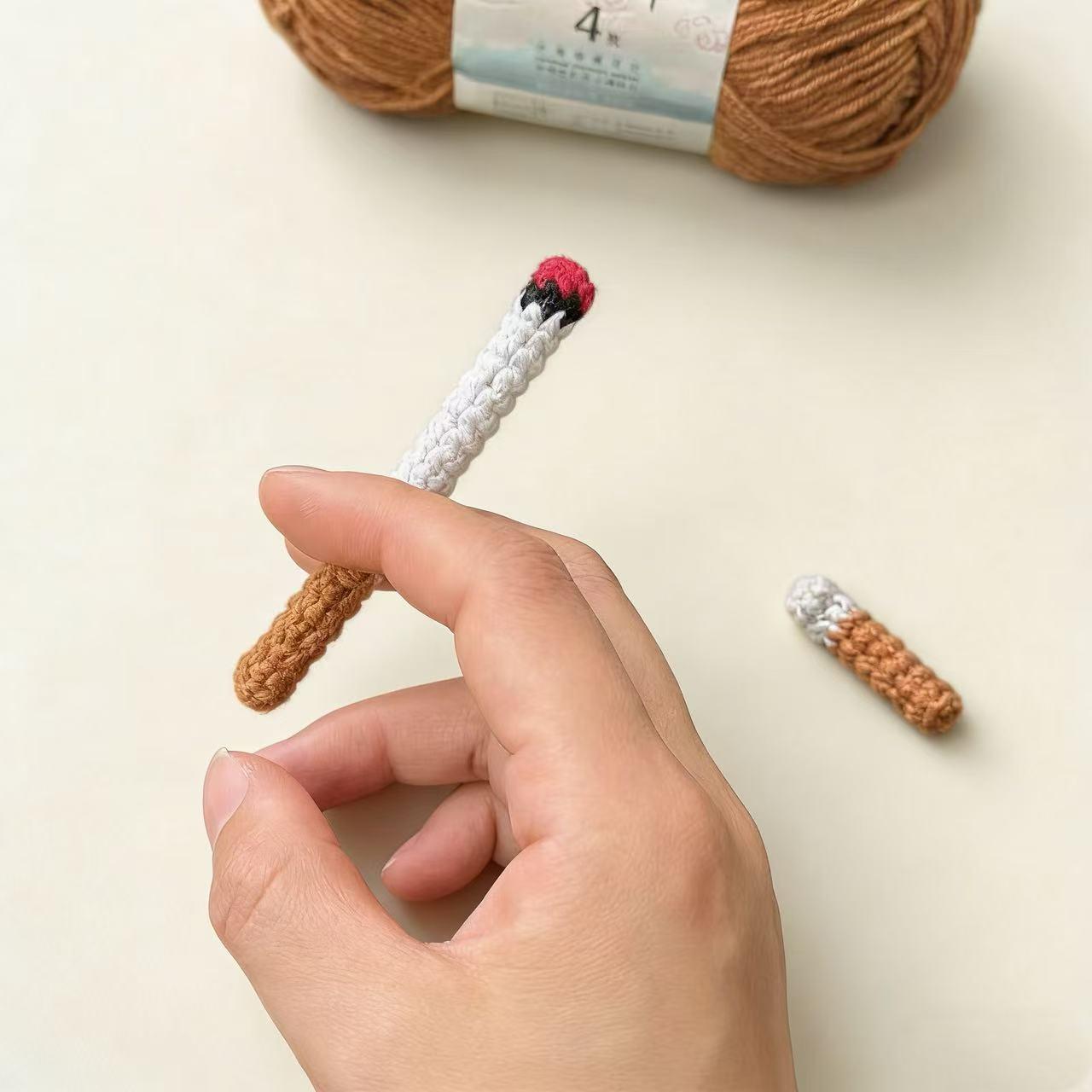 Handmade Crochet Cigarette Keychain / Decor - Unique Handcrafted Accessory for Keys and Decorative Use