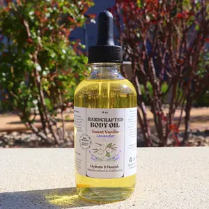 Handcrafted Sweet Vanilla & Lavender Multi-Use Oil Moisturizing Moisturizer Hydrating Gentle Blend Body Care