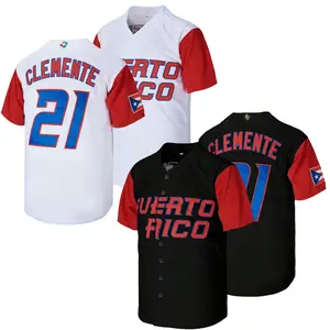 Roberto Clemente #21 Puerto Rico Baseball Jersey, World Baseball Classic Souvenir Jersey,Lettered Embroidered , Gift for Game Day