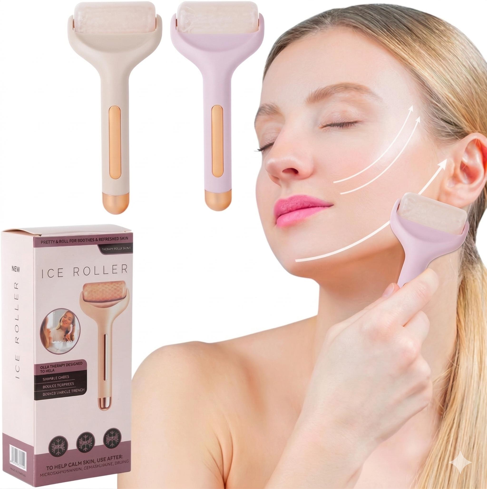 Ice Roller for Face & Body 1.5x Enhanced Cooling Beads Puffy Eyes Redness Reducer Physical Cooling Skin Care Roller for Post-Sun Workout Recovery