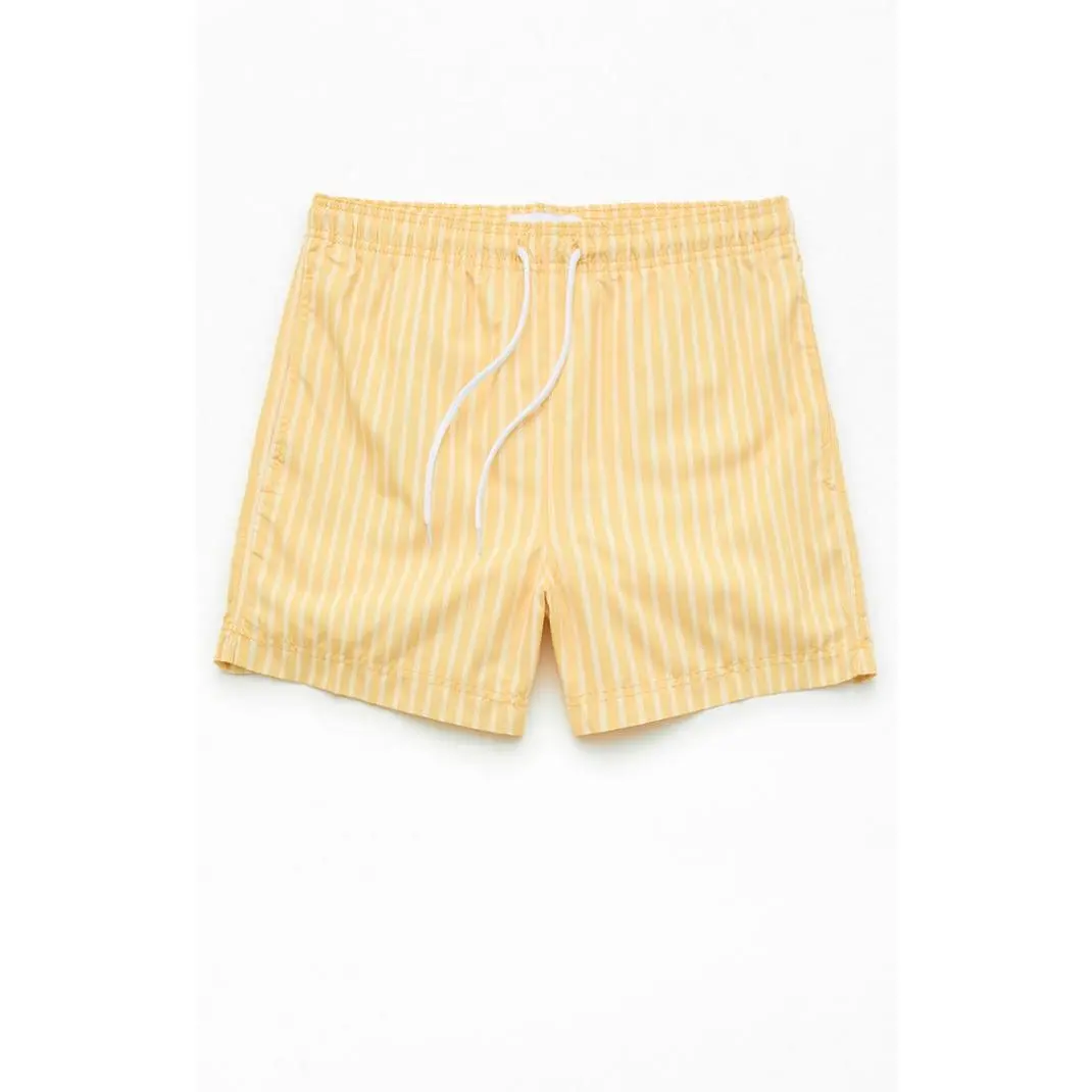 Pacsun Men's Yellow Striped 4.5" Swim Trunks