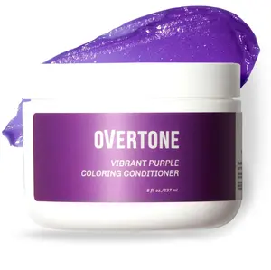 Overtone Vibrant Purple Coloring Conditioner - Gentle Hair Care with Jojoba & Coconut Oils for Nourishing Cleansing and Long-Lasting Color Depositing Treatment