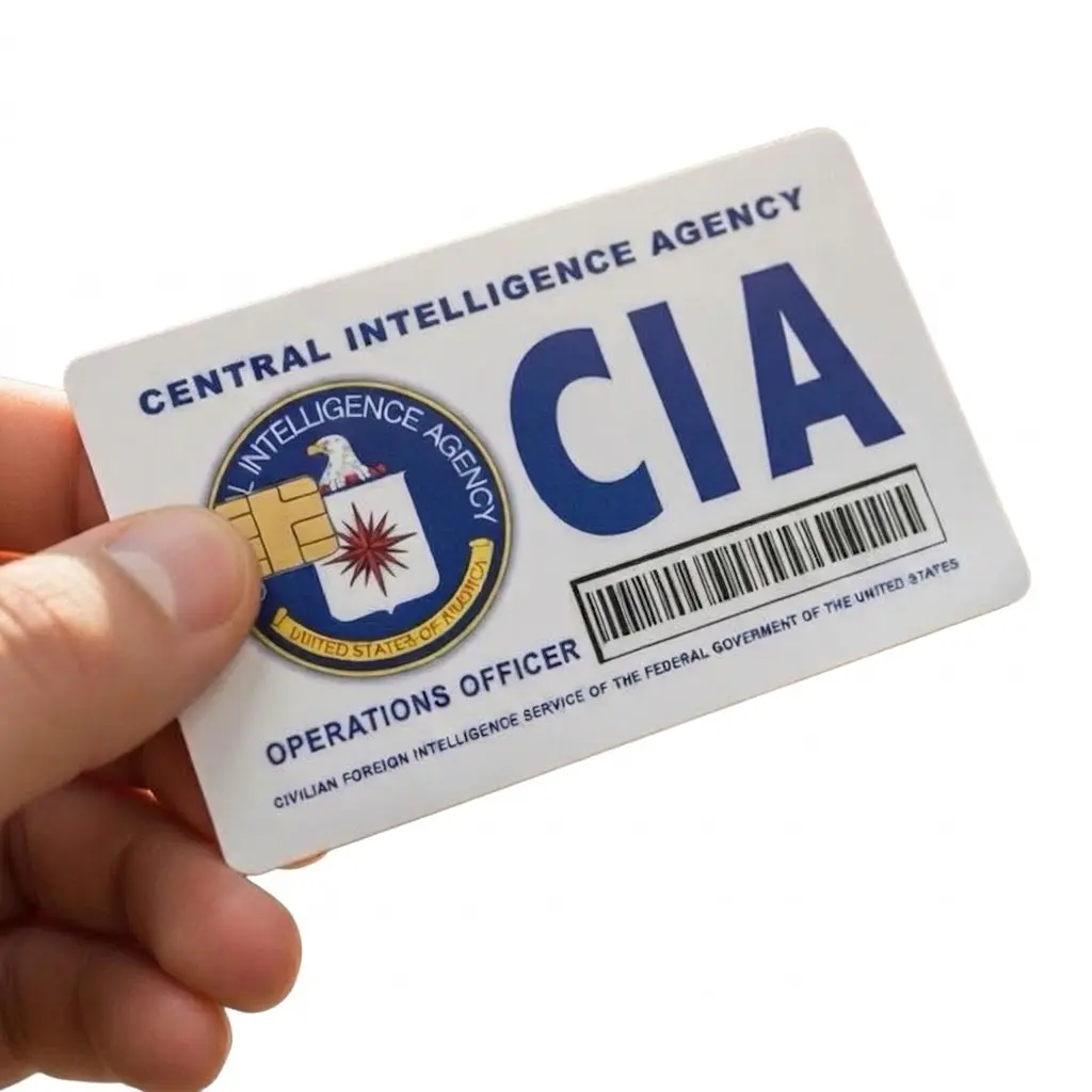 (2 Pack) Funny CIA Badge Debit Card Skin High-Quality Vinyl Decal Credit Card Cover Scratch-Resistant Water-Resistant Everyday Accessories, Adhesive Vinyl Decal