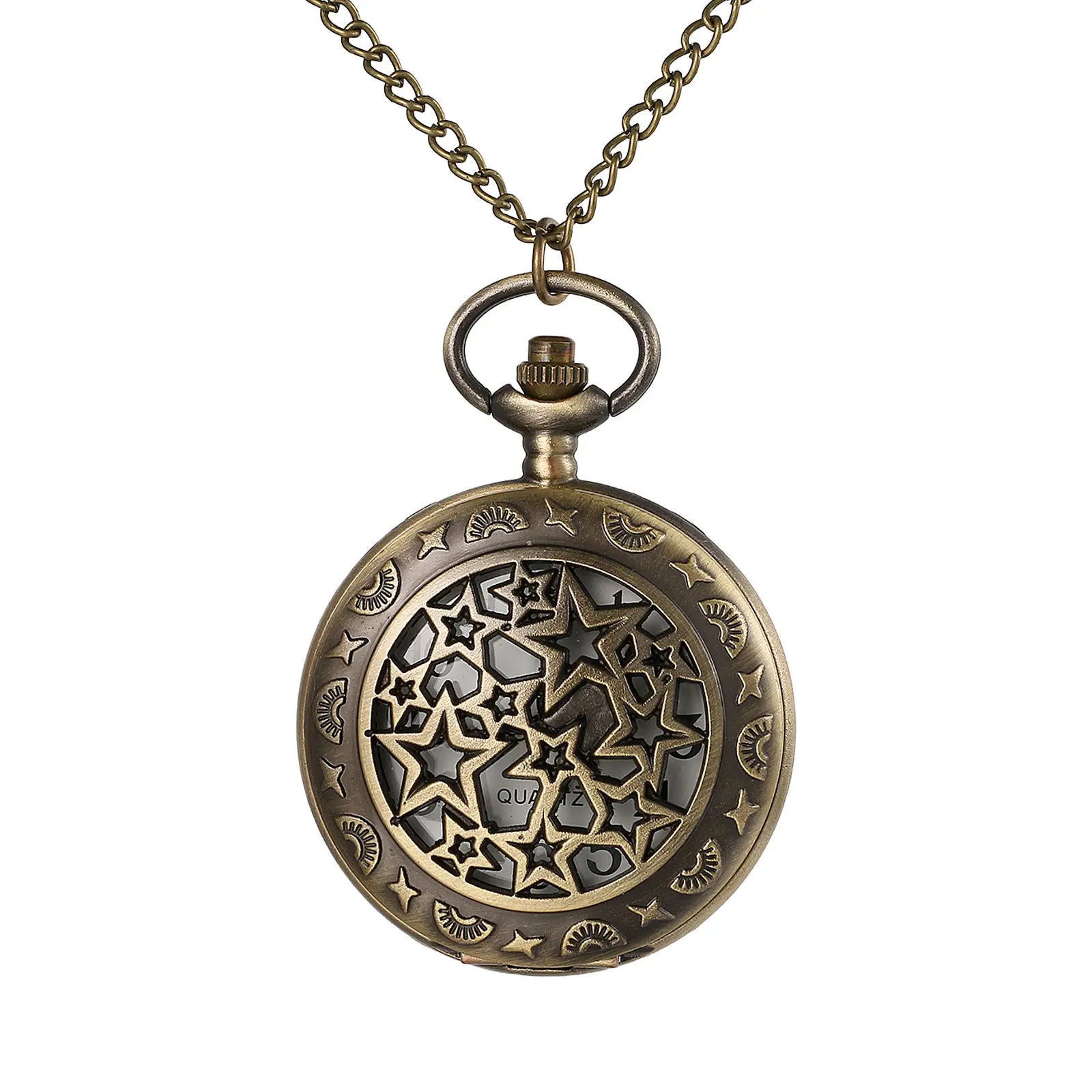 Pocket Watch for Men: Vintage Bronze Quartz Analog Hollow Butterfly Floral Hunter Case Fob Chain Timepiece Gift for Father Husband Brother summerwins