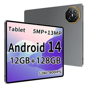 2026 new model with Android 14.0 system, 10.1-inch Android tablet, 12 GB RAM + 128 GB storage, 6000 mAh high-capacity battery, equipped with an IPS HD touchscreen, built-in Wi‑Fi, accessories include: data cable, screen protector, capacitive stylus, stand