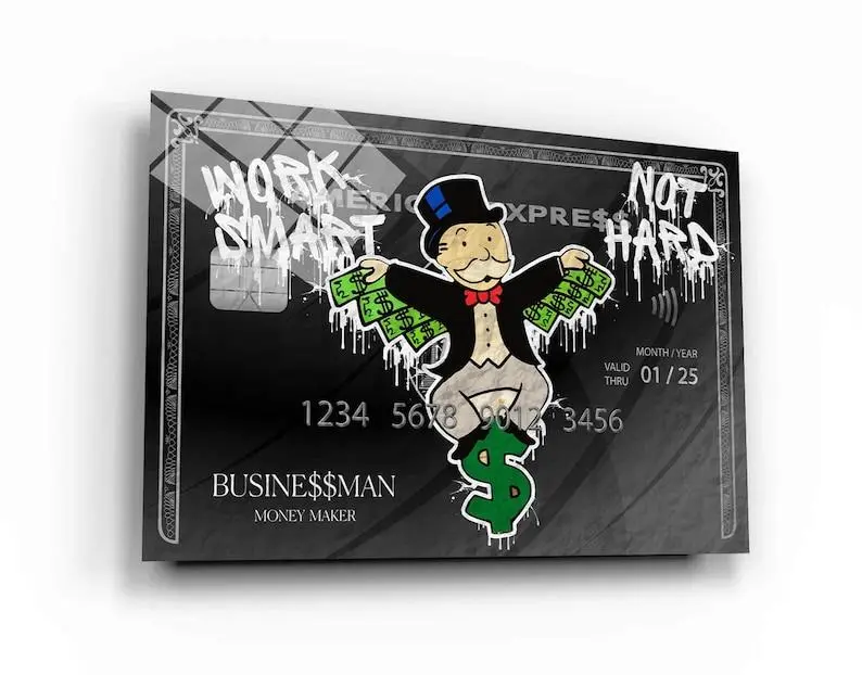 Monopoly Money Art Print - Work Smart Not Hard - Hustle Wall Décor