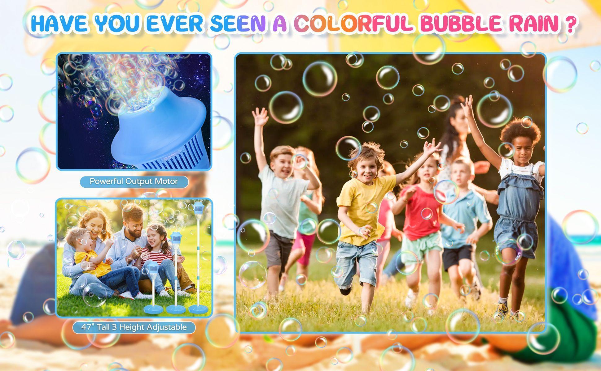 Automatic bubble machine for kids, spring and summer bubble toy, with lights, rechargeable for outdoor use, perfect Easter gift for children. Automatic bubble machine for kids, spring and summer bubble toy, with lights, rechargeable for outdoor use, perfect Easter gift for children.