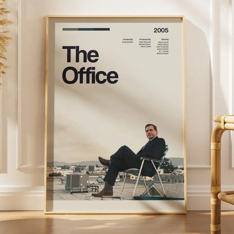 The Office TV Show Poster, Dunder Mifflin Art, Michael Scott Dwight Schrute Print, Funny Sitcom Wall Decor
