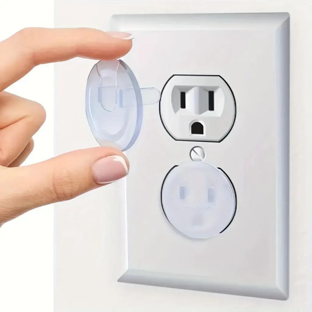16 Pack Baby Safety Outlet Protectors Clear Round 2-Hole Socket Covers with Easy-Grip Tabs | Tight-Fit Childproof Plug Guards, Unremovable by Toddlers | Electric Shock Prevention Home Electrical Safety Caps for Kids, Infants & Pets-0