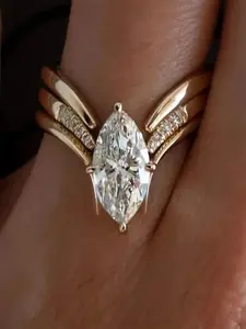 1 PC Elegant Cubic Zirconia Solitaire Bridal Engagement Ring For Women For Wedding Anniversary Party Jewelry Valentine's Day Gift Cubic Zirconia Rings