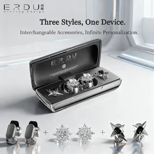 ERDU Mini Bluetooth Headphones, Wireless Ear Clip Earbuds with Interchangeable Accessories, Gift Idea, Couple Christmas Gifts, Last Minute Gift, 30h Playtime Ipx4 Waterproof, Ultra-Comfort Secure Fit for Gym, Travel & Daily Use, Bluetooth 6.0