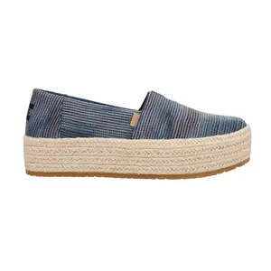 TOMS Womens Valencia Platform Espadrille Flats Casual - Blue