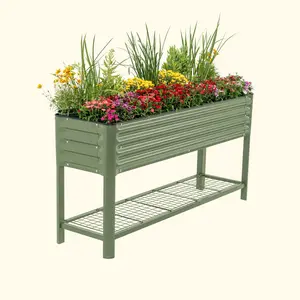 Vego Garden Elevated Garden Bed - Slim Series  Compact Corrosion-resistant Metal Stand Table-Safe Harvests for Small Spaces