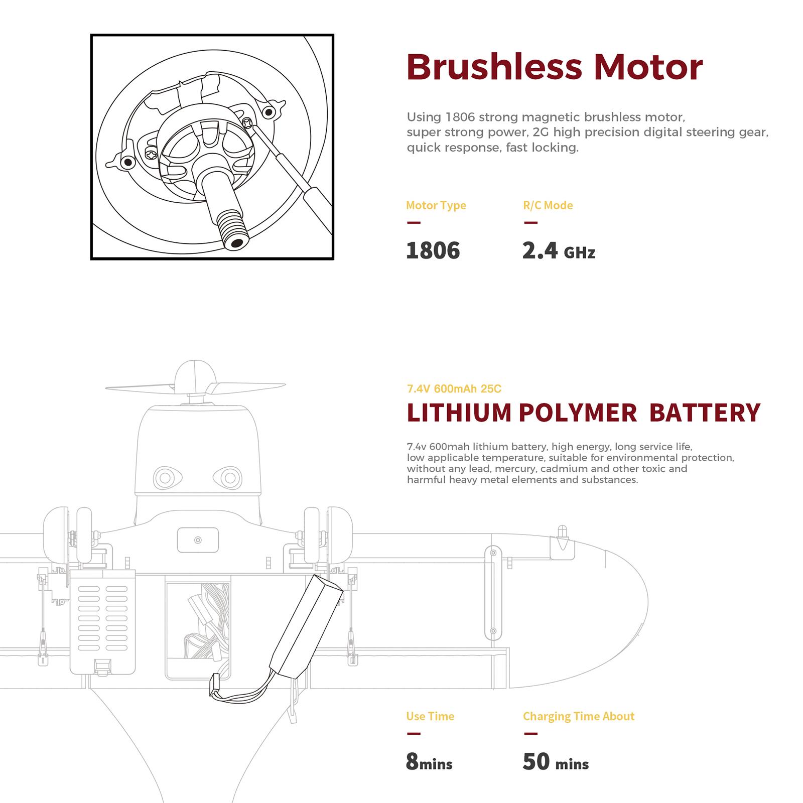 Brushless RC Airplane  D-17 A300 With Lights 6G/3D Mode 2.4Ghz Kid Toy