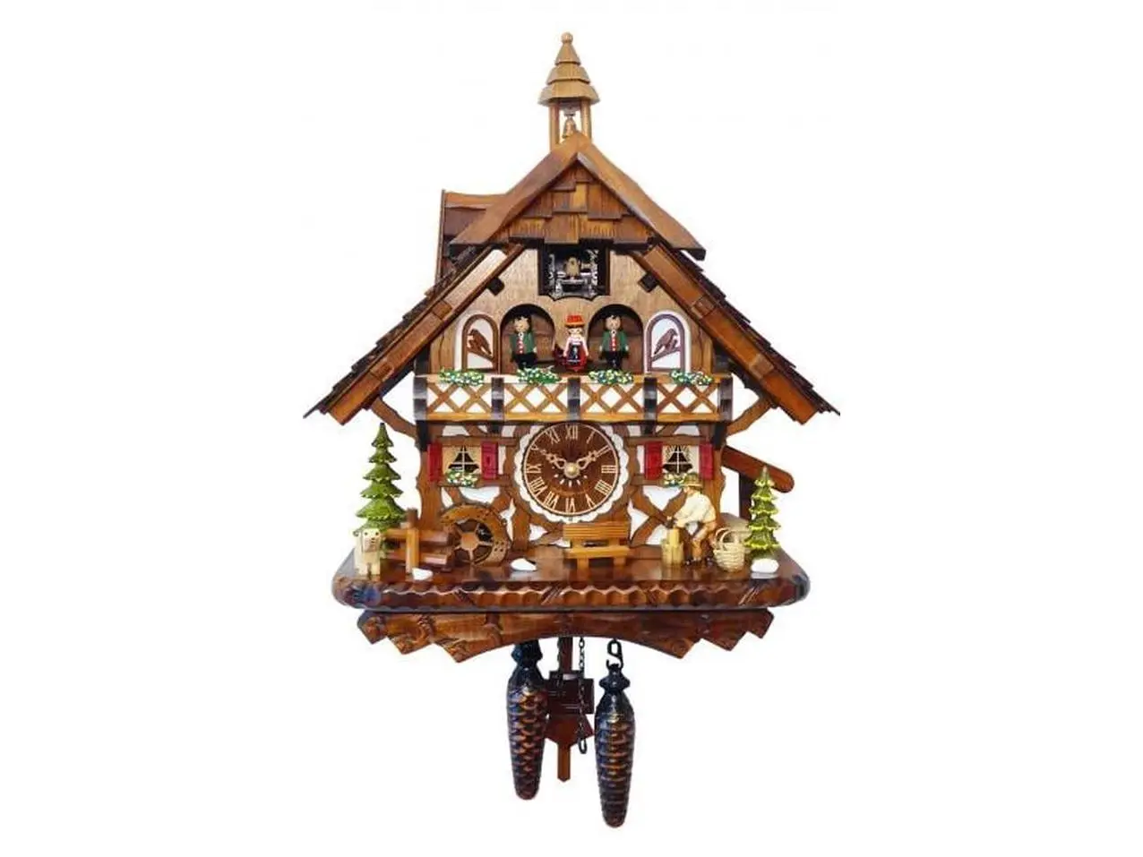 Alexander Taron 4491QMT Wood Collectibles Analog Musical Cuckoo Clock, 16.5x14x8.5 in, 5.9 lbs, Battery-Operated Engstler Home Decor (Requires Batteries), Angel, Analog Clock