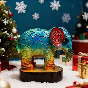 Vintage Painted 3D Elephant Night Light, Fun Bohemian Animal Lamp, USB Powered Table Lamp, Home Decor for Bedroom/living Room/office/dining Room, Home Decoration