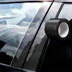 Car Decoration Sticker 10x300cm, Scratch-Resistant Carbon Fiber Decal, Waterproof Multi-Functional 3D Scratch Cover, Creative Car Body Sticker, Universal Car Sticker