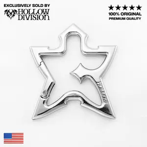 Hollow Star Keeper Carabiner - Original Ninja Star Metal Keychain, Heavy Duty, Bold Design, Zinc Alloy, Perfect for Keys, Bags & Kingdom Streetwear Accessories