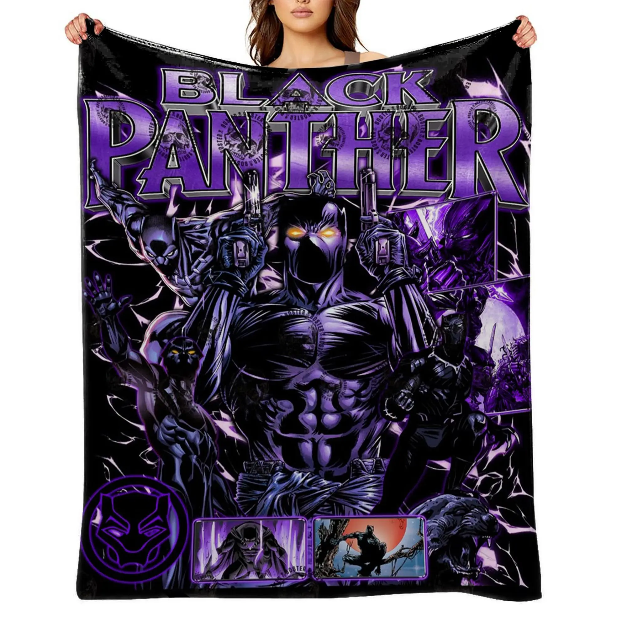 Black Panther Ultra Soft Flannel Fleece Blanket | Cozy Lightweight Throw Blanket for Couch, Sofa, Bed & Travel a-141