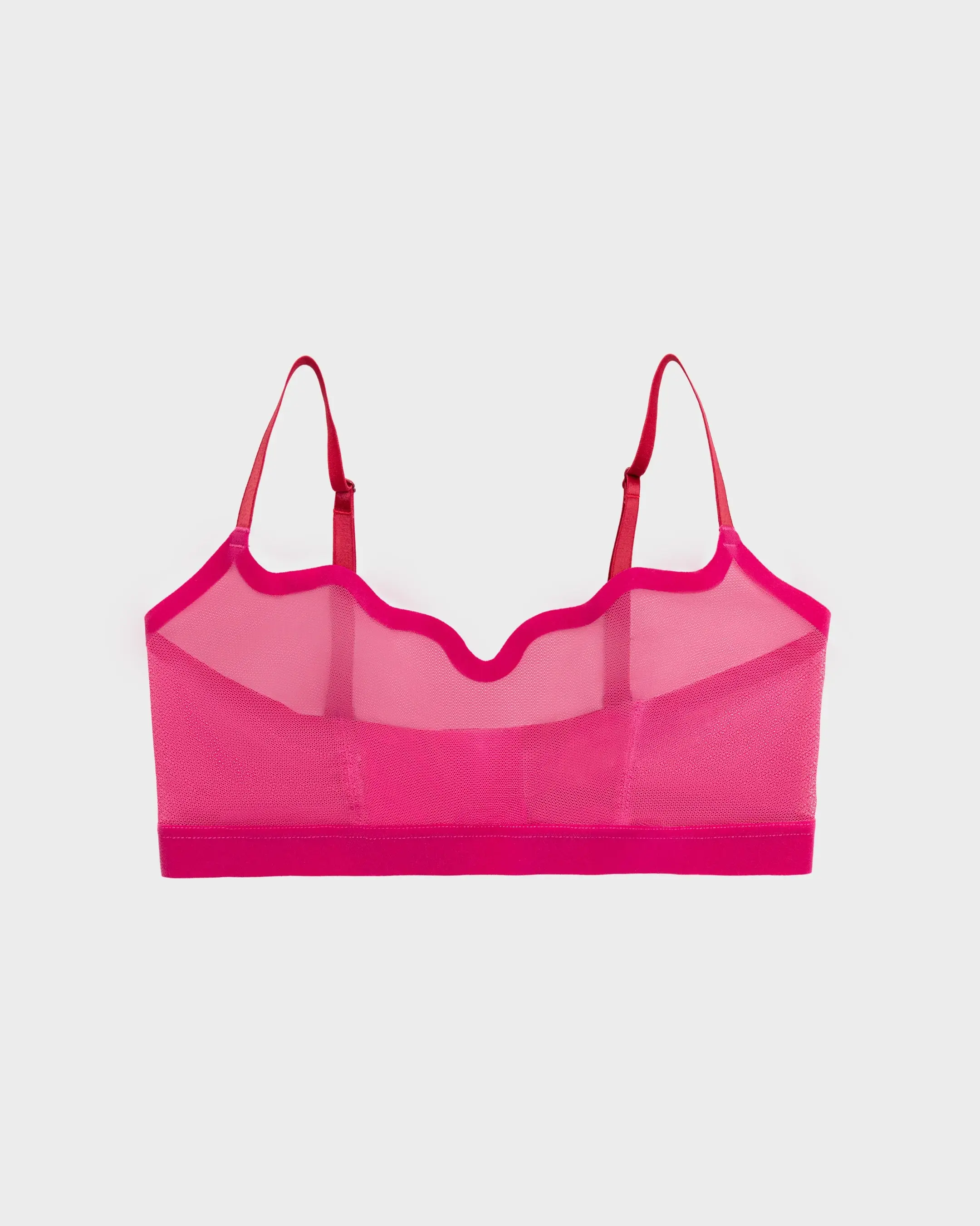 Women's Red Velvet Sheer Bralette, Breathable Lightweight Comfortable Sexy Underwear for Women