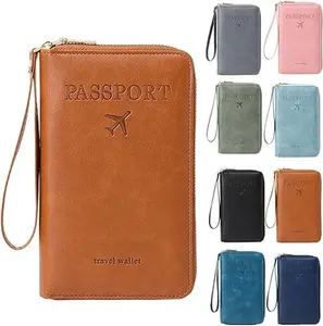 RFID Passport Holder for Wallet,RFID Blocking Document Organizer Clutch Bag, Credit Cards Case Cover Travel Wallet
