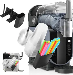 Ninja Slushie Machine Accessories,3-in-1 Side-Mounted Cup Organizer for Ninja Slushie Machine FS299 FS300 FS301 Side-Mounted Holder for Cups Lids & Straws Storage Cup Holder Ninja Slushy Accessories