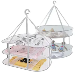 Foldable Sweater Drying Rack - Large Hanging Mesh 2Tier+3Tier Windproof Flat Clothing Drying Rack