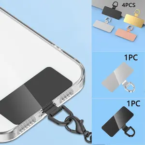 1/4 pcs Universal Metal Phone Lanyard Gasket Patch Durable Ultra Thin Mobile Phone Sling Rope Card Clip Strap Hang Cord Tab Adjustable Phone Strap Phone Accessories