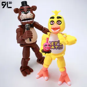 9L3D Printed Chica Lucky Titan13 Five Night Security Breach FNAF Action Figures Bear Midnight Harem Movable Joint Detachable Toy