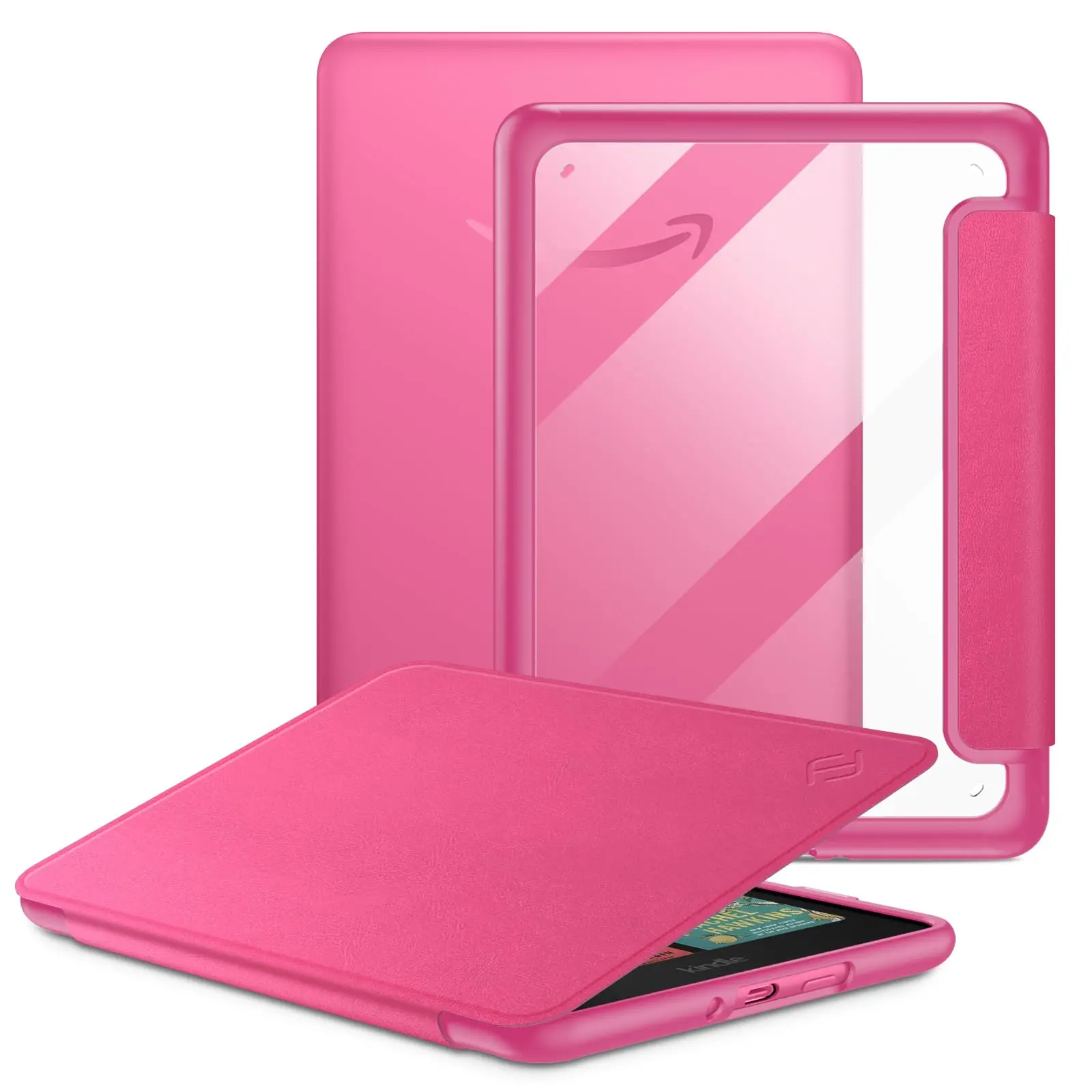 Fintie Hybrid Slim Case for Kindle Paperwhite 7-inch & Kindle Colorsoft - Clear Back Shell, Auto-Wake/Sleep, 7-inch Kindle Cover for Girls