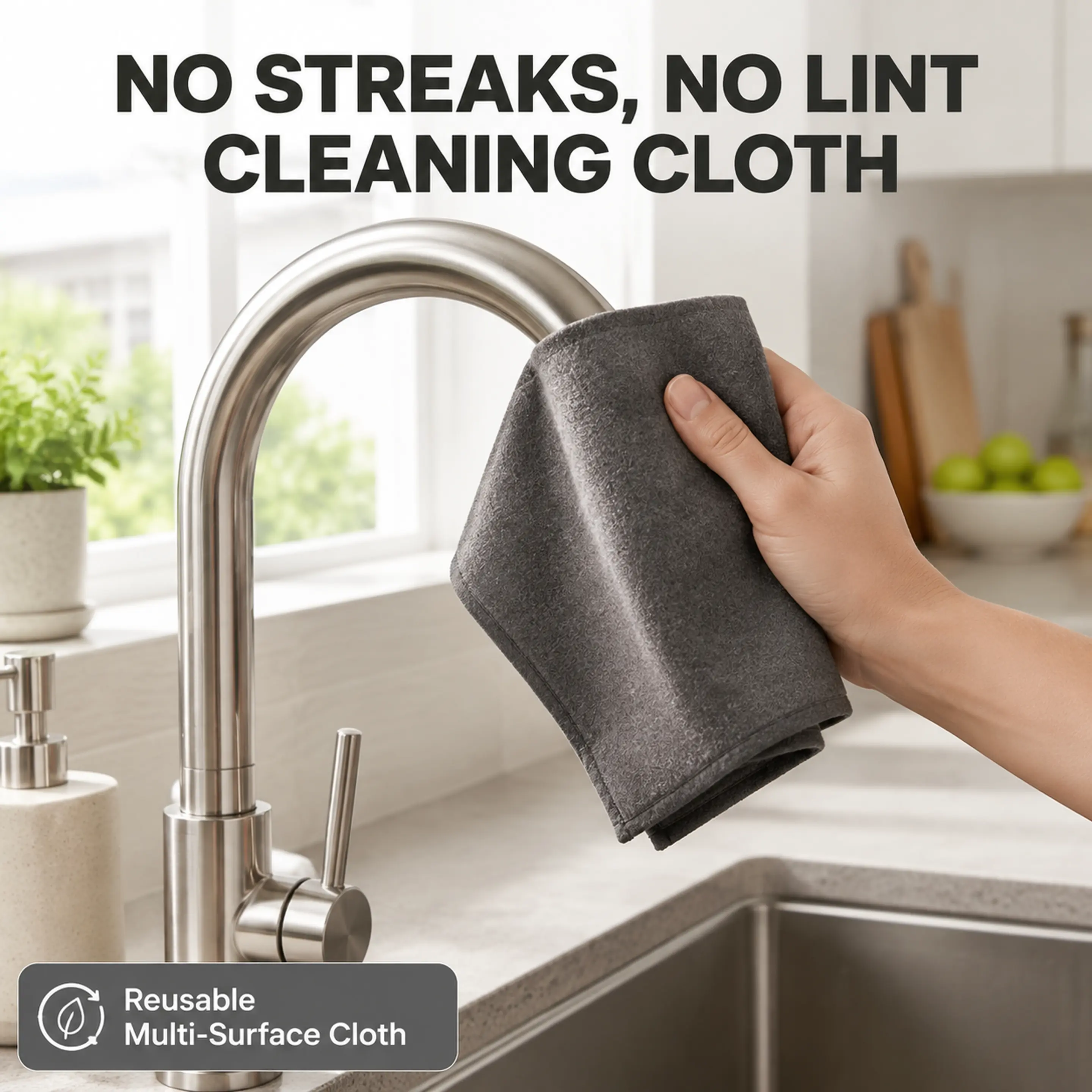 10-Pack Large Thick Microfiber Magic Cleaning Cloths, Heavy-Duty Reusable Lint-Free Streak-Free Absorbent Polishing Rags, Multipurpose Cleaning Towels for Car Auto Glass, Windows, Kitchen, Desk & Household Surfaces