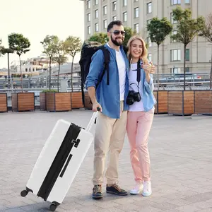 20 Inch Carry On Luggage - Airline Approved Underseat Fit | Lightweight Hardshell ABS PC Suitcase with 8 Spinner Wheels & TSA Lock | Creamy White