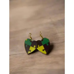 Puzzle Piece Heart Earrings