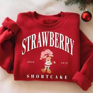Strawberry Shortcake Very Berry Holiday Shirt, Vintage Xmas Cartoon Tee, Cozy Festive Sweatshirt And Hoodie Fans, Womenswear, Menswear, Unisex, Comfortable, Top, Gift For Her Him 1