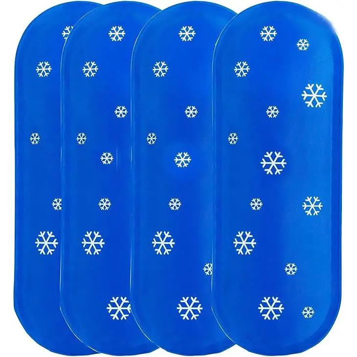 TSA Approved Durable Cooling Ice Packs (4 Packs, 6.9in x 2.7in) - For Insulin Cooler Travel Case & Insulin Supplies