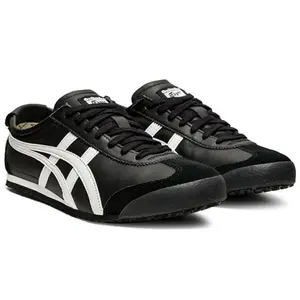 Onitsuka Tiger Mexico 66 Low-Top Sneakers for Men and Women in White and Black Retro-Inspired Design with Cross-Reinforced Heel for Stability