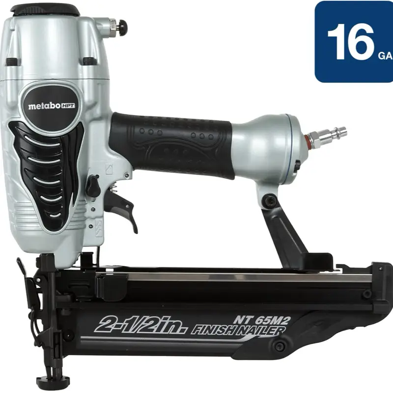 Metabo HPT NT65M2S 2-1/2 Inch 16 Gauge Finish Nailer with Air Duster for Efficient Woodworking